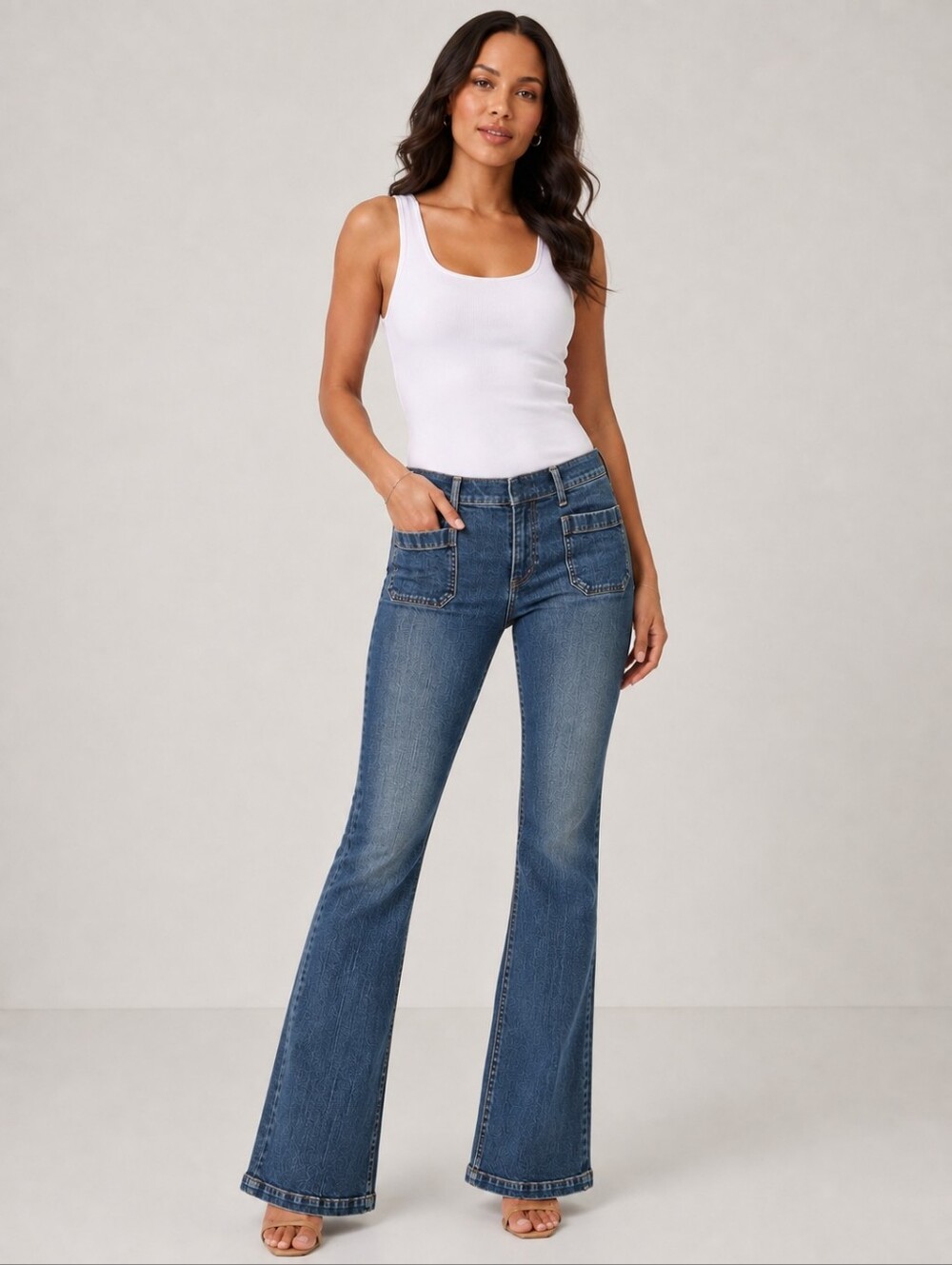 ❤️ EXPRESS 70'S FLARE MID-RISE TROUSER JEANS, 12 (31)